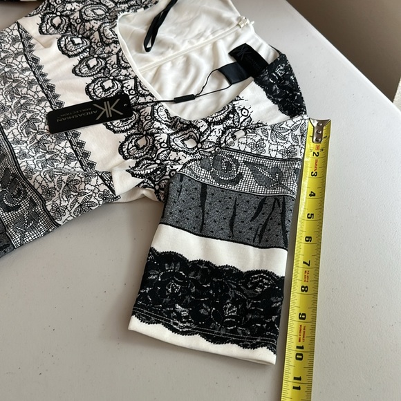 Kardashian Kollection Black and White Striped Midi Dress - Picture 9 of 15